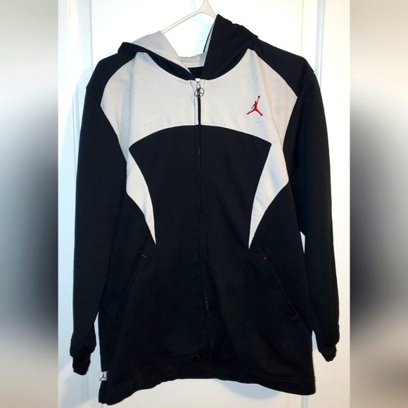 Jordan Men's Small Zip Up Hoodie - Black White Red - Picture 1 of 1